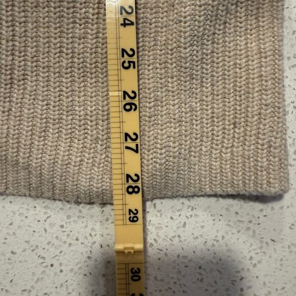 J Jill Beige Ribbed Knit Sweater Women Small V Neck Wool Blend Neutral Fall Chic - Picture 7 of 7